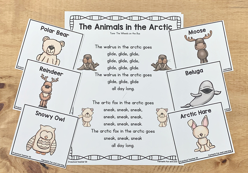Free Printable Winter Movement Song for Kids-Arctic Theme
