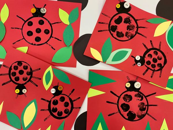Finished Ladybug Craft Examples for Spring Art Activities