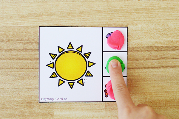 Rhyming Phonological Awareness Activity-Play Dough Option-Adds extra fine motor and sensory elements