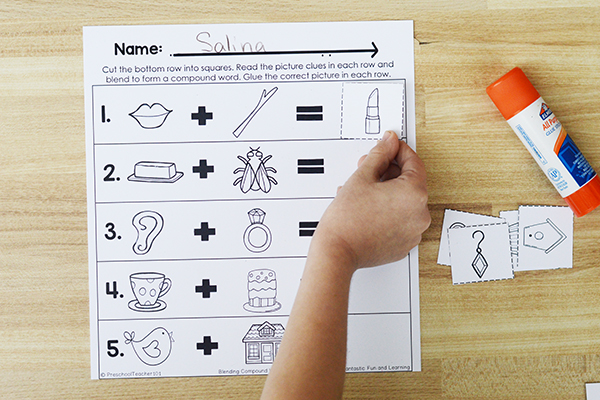 Compound Words Worksheet for Kindergarten Phonological Awareness
