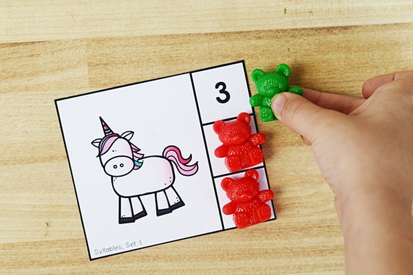 Option 2-Use red and green manipulatives to choose the correct number of syllables