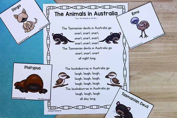 Free Printable Australian Animals Movement Song