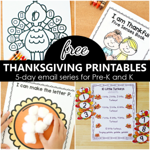 Free Thanksgiving Printables for PreK and Kindergarten