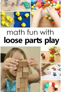Math and Loose Parts Play-hands-on learning and math skills with loose parts play for preschool and kindergarten #preschool #kindergarten #loosepartsplay