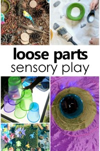 Loose Parts Sensory Play-sensory play activity ideas with loose parts for toddlers and preschoolers #preschool #sensoryplay #looseparts #toddlers #sensory