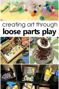 Combining loose part play and art in preschool #loosepartsplay #artprojects #kidsactivities #preschool