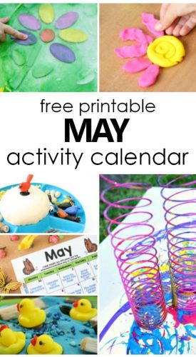 Free Printable May Activity Calendar with Hands-on Play and Learning Activities for Kids #may #freeprintable #kidsactivities