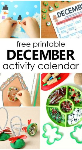 Free Printable December Activity Calendar with December Activities to Do with Kids